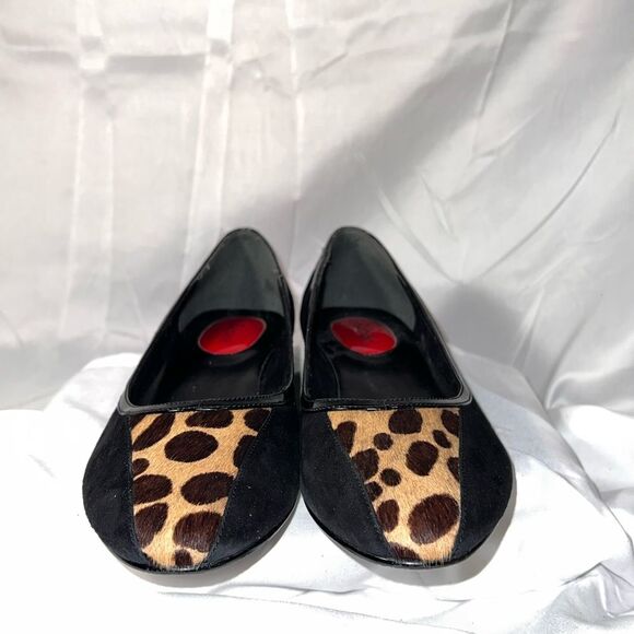J Renee suede flats animal print insert patent leather accent size 6.5 - Picture 8 of 9